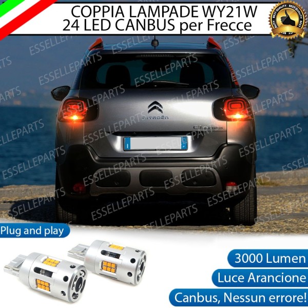 Coppia Lampade T20 WY21W 24 LED CANBUS 3.0 PER FRECCE DIREZIONALI POSTERIORI CITROEN C3 AIRCROSS