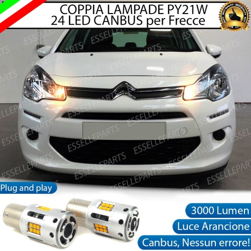 Coppia Frecce Anteriori PY21W 24 LED Canbus 3.0 per CITROEN C3 II