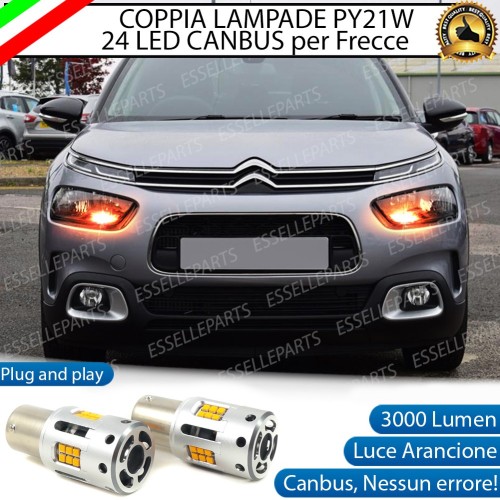 Coppia Frecce Anteriori PY21W 24 LED Canbus 3.0 per CITROEN C4 CACTUS RESTYLING