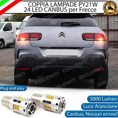 Coppia Frecce Posteriori PY21W 24 LED Canbus 3.0 per CITROEN C4 CACTUS RESTYLING