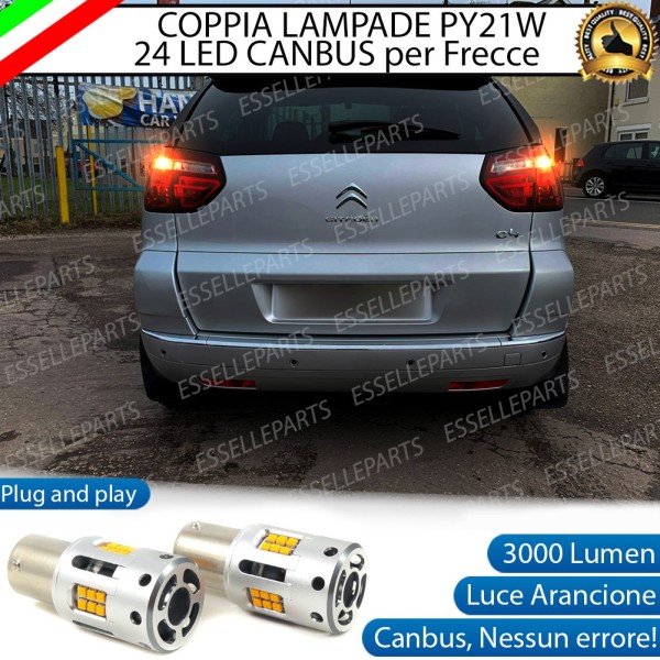 Coppia Frecce Posteriori PY21W 24 LED Canbus 3.0 per CITROEN C4 PICASSO II