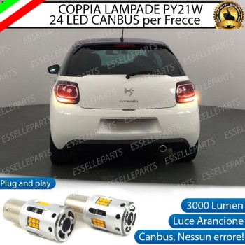 Coppia Frecce Posteriori PY21W 24 LED Canbus 3.0 per CITROEN DS3