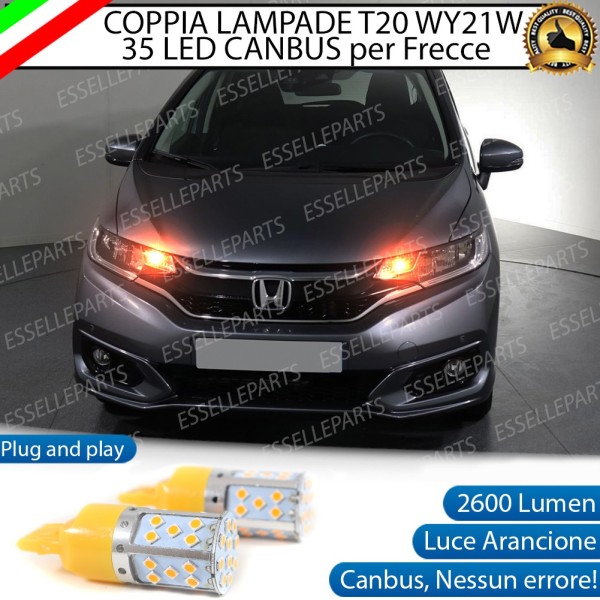Coppia Lampade T20 WY21W 35 LED CANBUS PER FRECCE DIREZIONALI Anteriori PER HONDA JAZZ III