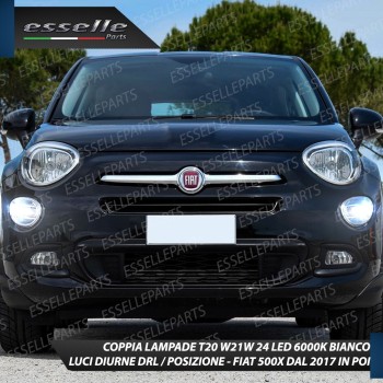 Coppia lampade Luci Diurne a LED CANBUS 3.0 T20 W21W 6000K FIAT 500X DAL 2017 IN POI