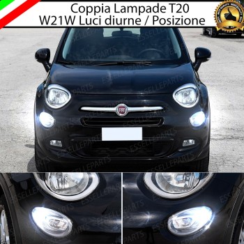 Coppia lampade Luci Diurne a LED CANBUS 3.0 T20 W21W 6000K FIAT 500X DAL 2017 IN POI