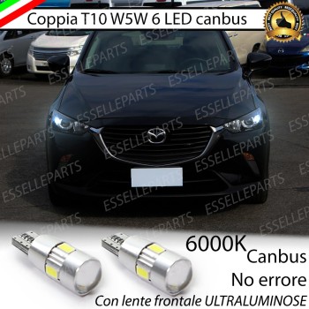 Coppia Lampade T10 W5W LED canbus con lente frontale per luci di posizione per Mazda CX-3