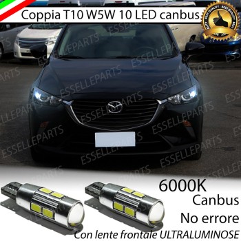 Coppia Lampade T10 W5W LED canbus con lente frontale per luci di posizione per Mazda CX-3