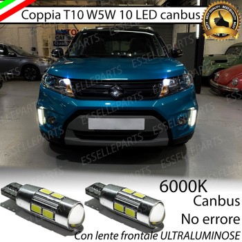 Coppia Lampade T10 W5W LED canbus con lente frontale per luci di posizione per Suzuki Vitara