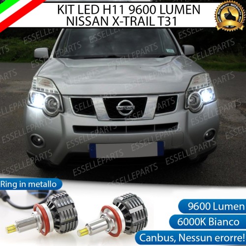 Kit LED Anabbaglianti H11 9600 Lumen 6000K NISSAN X TRAIL MK2 con Lenticolare