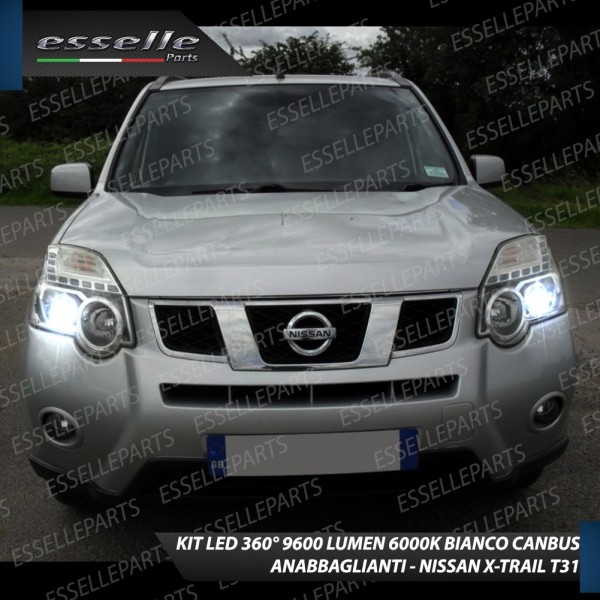 Conversione Fari Full LED 9600LM + 6400LM NISSAN X TRAIL MK2 Con fari Lenticolari