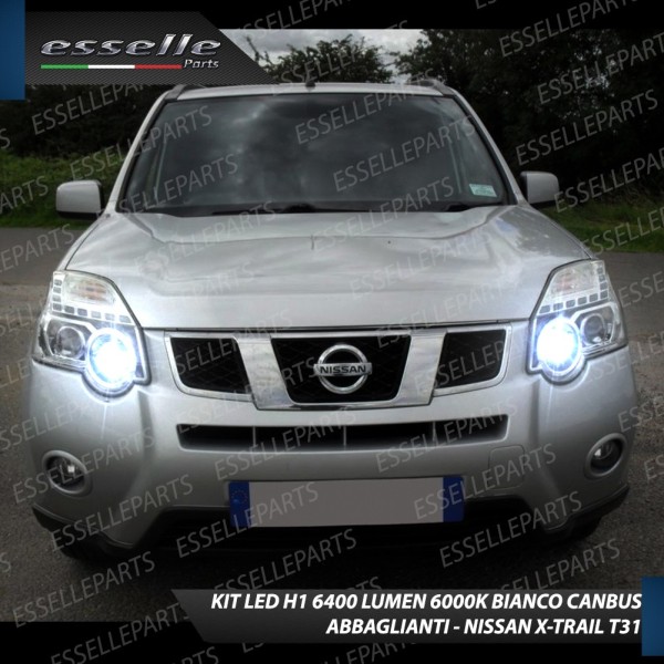 Conversione Fari Full LED 9600LM + 6400LM NISSAN X TRAIL MK2 Con fari Lenticolari