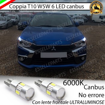Coppia Lampade T10 W5W LED canbus con lente frontale per luci di posizione per Mitsubishi ASX Coppia Lampade T10 W5W LED canbus con lente frontale per luci di posizione per Mitsubishi ASX