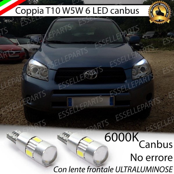 Coppia Lampade T10 W5W LED canbus con lente frontale per luci di posizione per Toyota Rav4 (MK3)