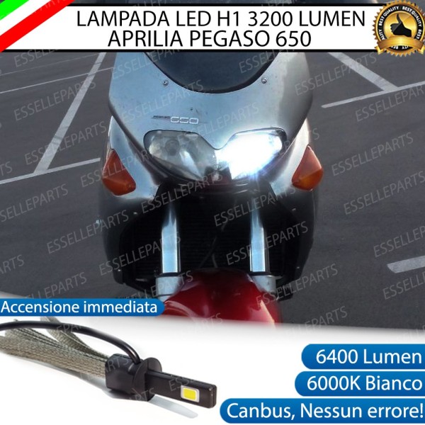 Kit Full LED Lampada H1 3200 Lumen Abbaglianti per Aprilia Pegaso 650 2001-2002 IE