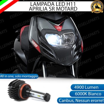 Kit Full LED H11 4900 Lumen Anabbaglianti per Aprilia SR 50 2018-2020 Motard 2t