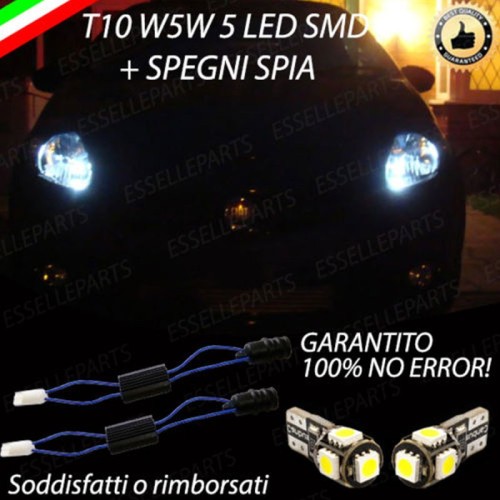 Coppia Luci Posizione 5 LED Per Abarth Grande Punto Canbus 6000K Bianco Ghiaccio