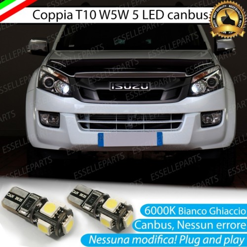 Coppia Lampade T10 W5W 5 LED Canbus 6000K bianco ISUZU D-MAX MK2