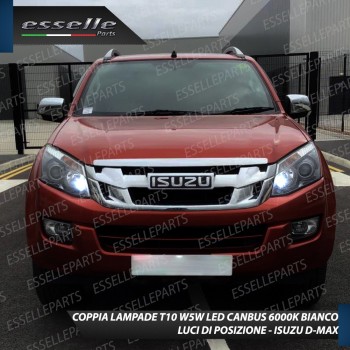 Coppia Lampade T10 W5W 6 LED Canbus 6000K bianco ISUZU D-MAX MK2