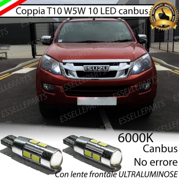 Coppia Lampade T10 W5W 10 LED Canbus 6000K bianco ISUZU D-MAX MK2