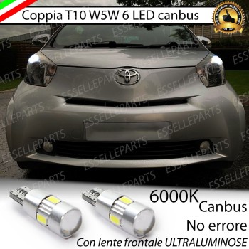 Lampade T10 W5W Canbus 6 LED no error luci posizione Toyota IQ