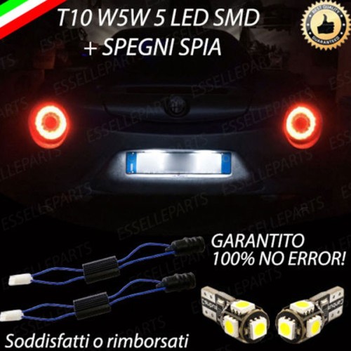 Coppia Luci Targa 5 LED Per Alfa Romeo 4C Canbus 6000K Bianco Ghiaccio