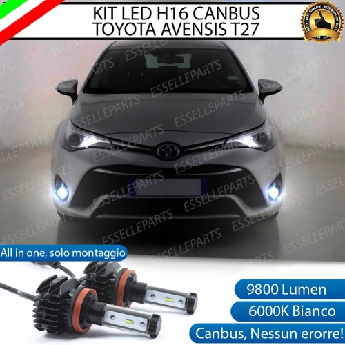 Kit Full LED H16 Fendinebbia 9800 Lumen 6000K bianco per Toyota Avensis T27
