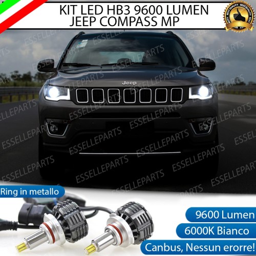 Kit Full LED HB3 9600 Lumen 6000K bianco JEEP COMPASS MK2 Con Fari Lenticolari