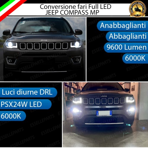 Conversione Fari Full LED 9600LM + 1800LM JEEP COMPASS MK2 Con Fari Lenticolari