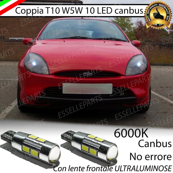 Coppia Lampade T10 W5W LED canbus con lente frontale per luci di posizione per Ford Puma