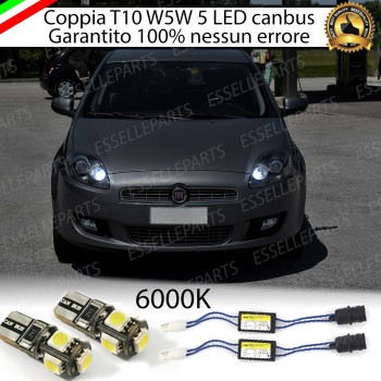 Coppia Luci Posizione 5 LED Per Fiat Bravo MK2 Canbus 6000K Bianco Ghiaccio Coppia Luci Posizione 5 LED Per Fiat Bravo MK2 Canbus 6000K Bianco Ghiaccio