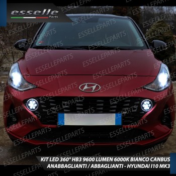 Kit Full LED HB3 9600 Lumen 6000K bianco HYUNDAI I10 MK3 Con Faro Lenticolare