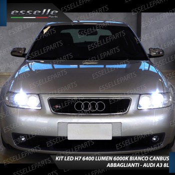 Conversione Fari Full LED 9600LM + 6400LM + 330LM AUDI A3 8L con fari lenticolari
