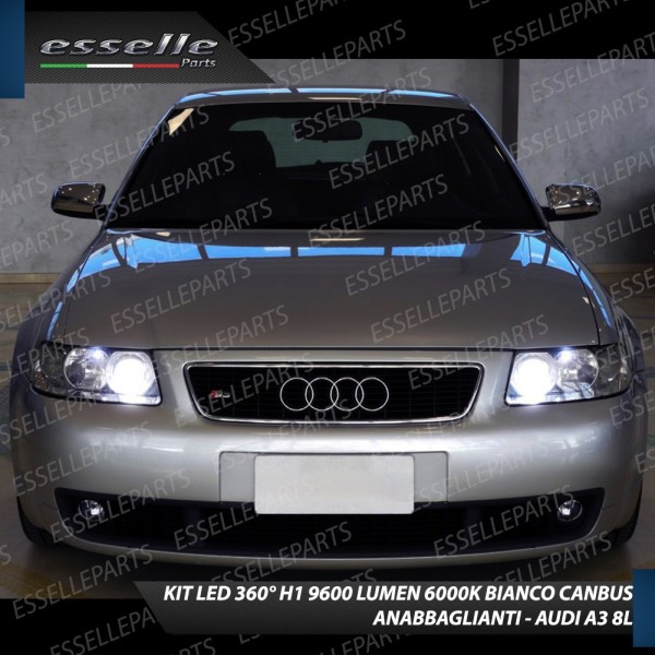 Conversione Fari Full LED 9600LM + 6400LM + 330LM AUDI A3 8L con fari lenticolari
