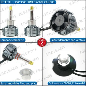 Kit Full Led H1 6500k canbus 9600 lumen anabbaglianti LANCIA YPSILON CON  FARO LENTICOLARE