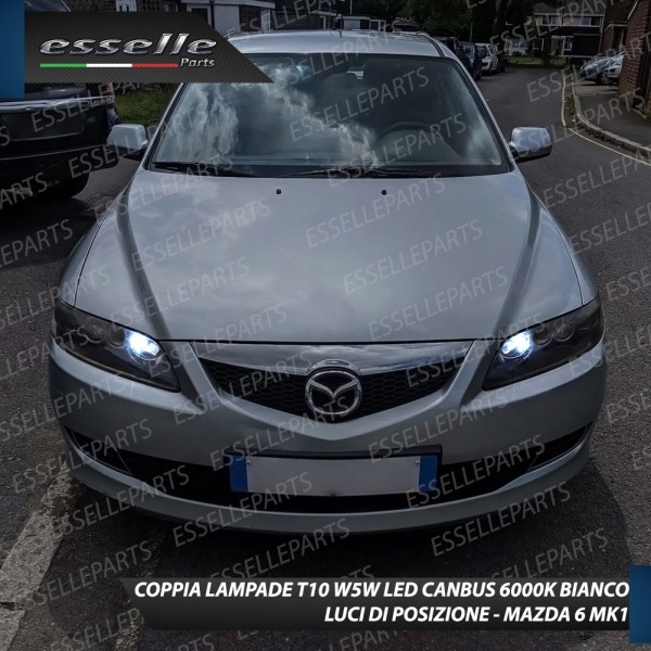 Coppia Lampade T10 W5W LED canbus con lente frontale per luci di posizione per Mazda 6 I