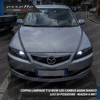 Coppia Lampade T10 W5W LED canbus con lente frontale per luci di posizione per Mazda 6 I