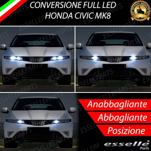 Conversione Fari Full LED per Honda Civic 8G 6000K Bianco Ghiaccio Canbus