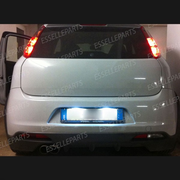 Coppia Luci Targa 9 LED Per Abarth Grande Punto Canbus 6000K Bianco Ghiaccio