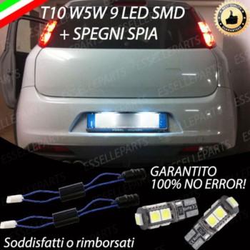 Coppia Luci Targa 9 LED Per Abarth Grande Punto Canbus 6000K Bianco Ghiaccio Coppia Luci Targa 9 LED Per Abarth Grande Punto Canbus 6000K Bianco Ghiaccio
