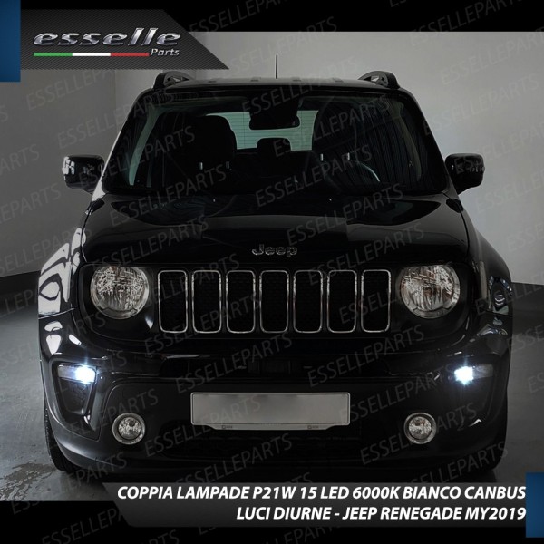 Coppia Lampade P21W da 15 Luci diurne DRL 6000K Bianco Canbus Jeep Renegade Dal 2019