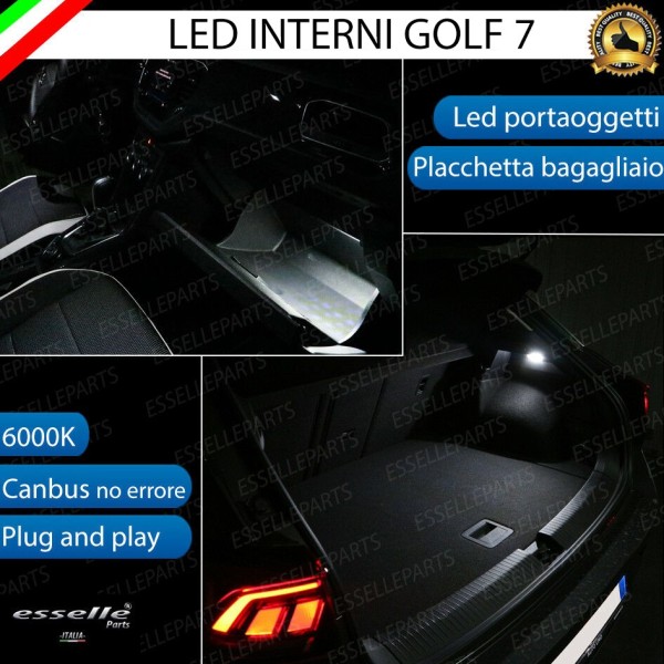 Kit LED Interni Vano Bagagli + Portaggetti 6000K Bianco Canbus VW Golf MK7 RESTYLING