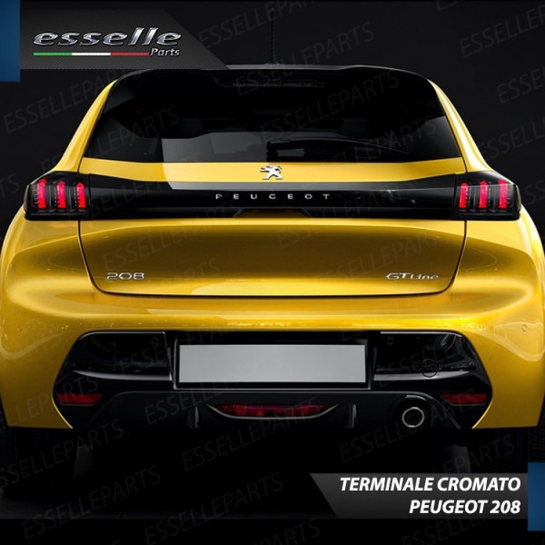Terminale di scarico cromato INOX per PEUGEOT 208 2