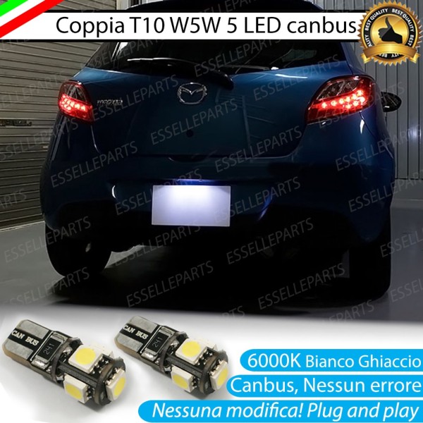 Luci Targa 5 LED Canbus 6000K per Mazda 2 II