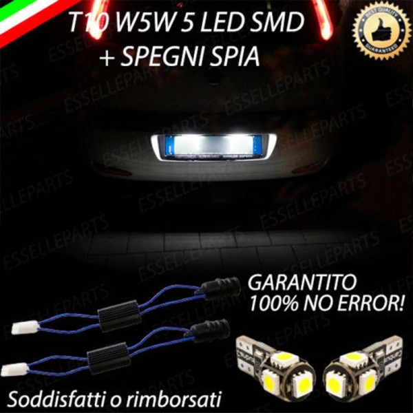 Coppia Luci Targa 5 LED Per Abarth Punto Evo Canbus 6000K Bianco Ghiaccio