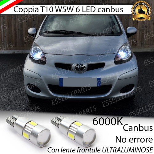 Lampade T10 W5W Canbus 6 LED no error luci posizione Toyota Aygo I