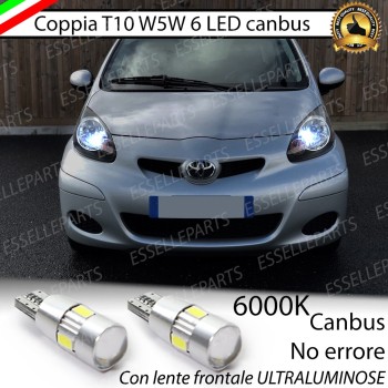 Lampade T10 W5W Canbus 6 LED no error luci posizione Toyota Aygo I