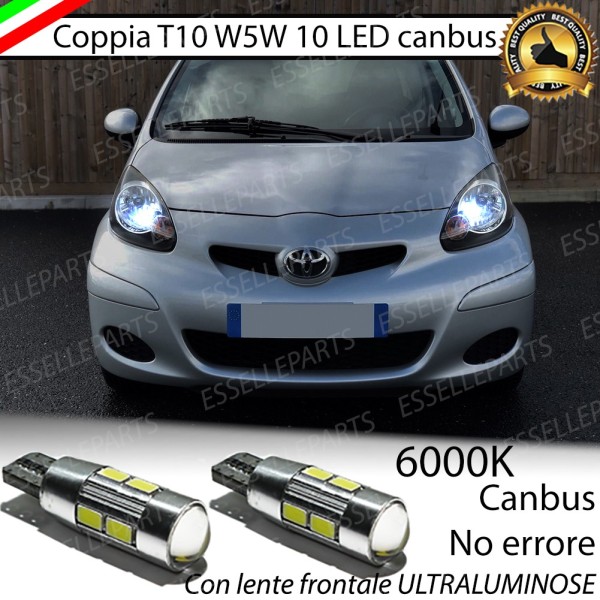 Coppia Lampade T10 W5W LED canbus con lente frontale per luci di posizione per Toyota Aygo I