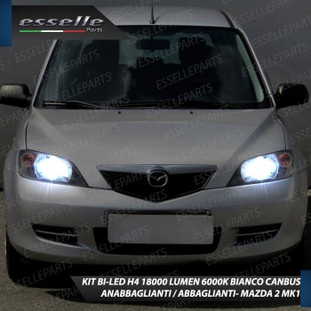 Conversione Fari Full LED 6000K bianco MAZDA 2 MK1 con fari a parabola