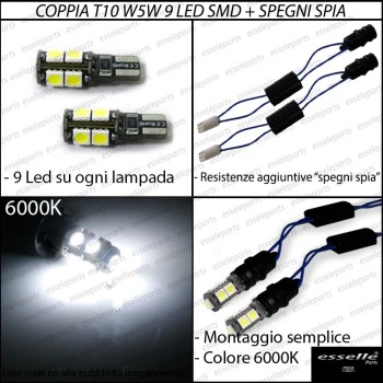 Coppia Luci Targa 9 LED Per Abarth Punto Evo Canbus 6000K Bianco Ghiaccio