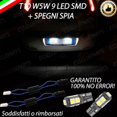 Coppia Luci Targa 9 LED Per Abarth Punto Evo Canbus 6000K Bianco Ghiaccio